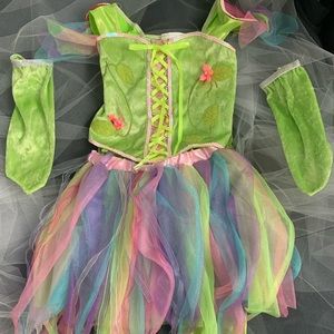 Fairy/Tinkerbell Princess Tutu Dress Costume with gloves